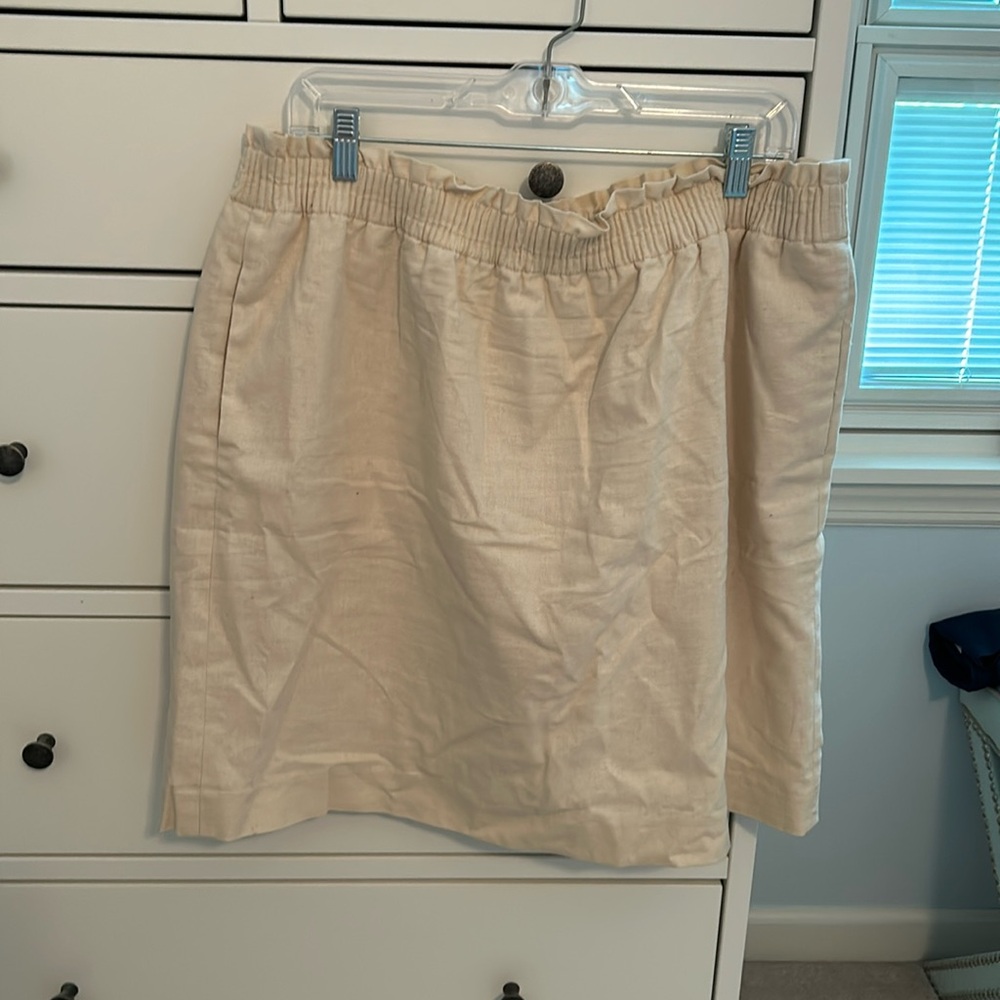 Cute lined linen “paper bag” waist JCrew skirt
